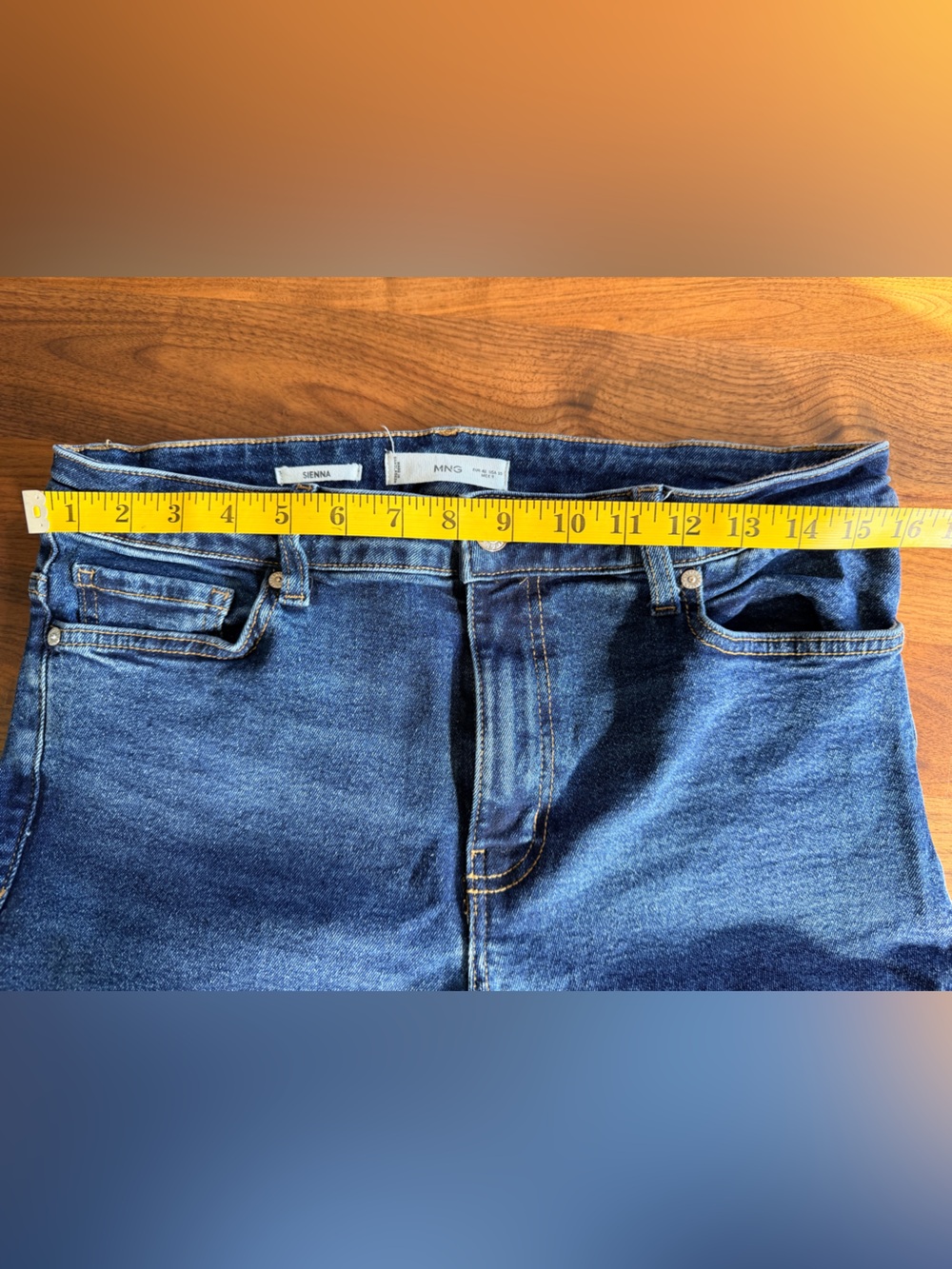 Mango Sienna Dark Blue High-Rise cropped Flared Jeans - size 10 - Picture 6 of 6